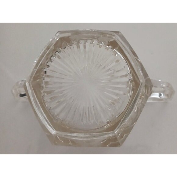 Vintage Glass Crystal ? Sugar Candy Nut Condiment Dish Bowl Double Handle - Picture 9 of 9